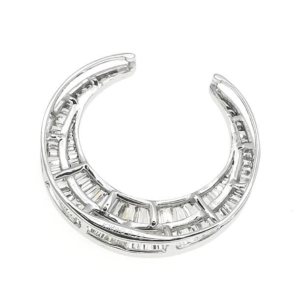 K18WG ダイヤ ペンダントトップ ホースシュー 0.72ct