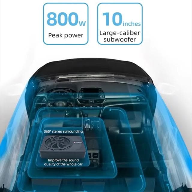 本格派重低音 10インチ 800Wサブウーファー レインボーLED 薄型ウーハー