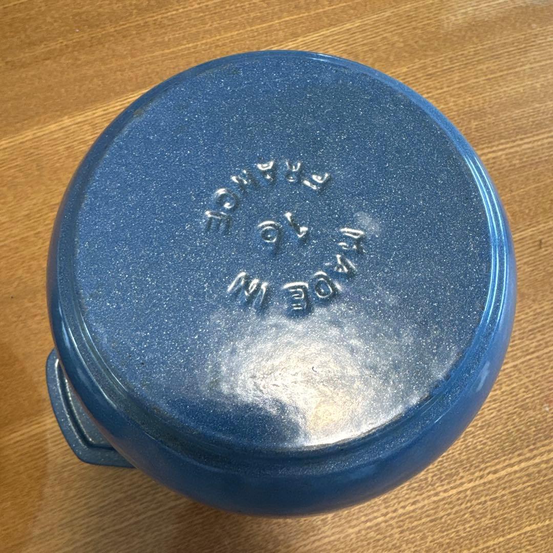 ストウブ　ラ・ココット　de GOHAN 16cm ルミナスブルー【中古】