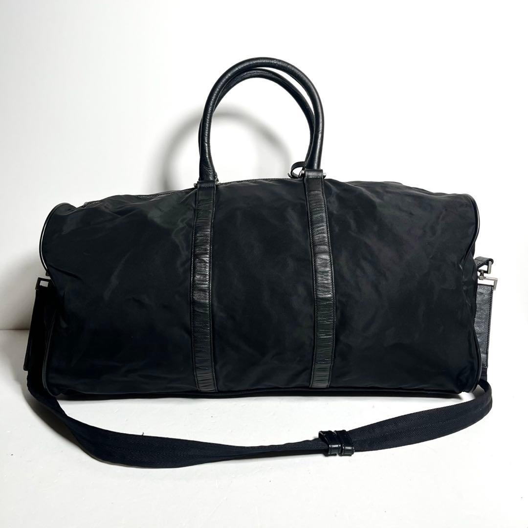 【極美品✨】プラダ 2way ボストンバッグ ショルダーバッグ ネームタグ 黒