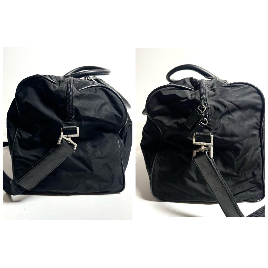 【極美品✨】プラダ 2way ボストンバッグ ショルダーバッグ ネームタグ 黒