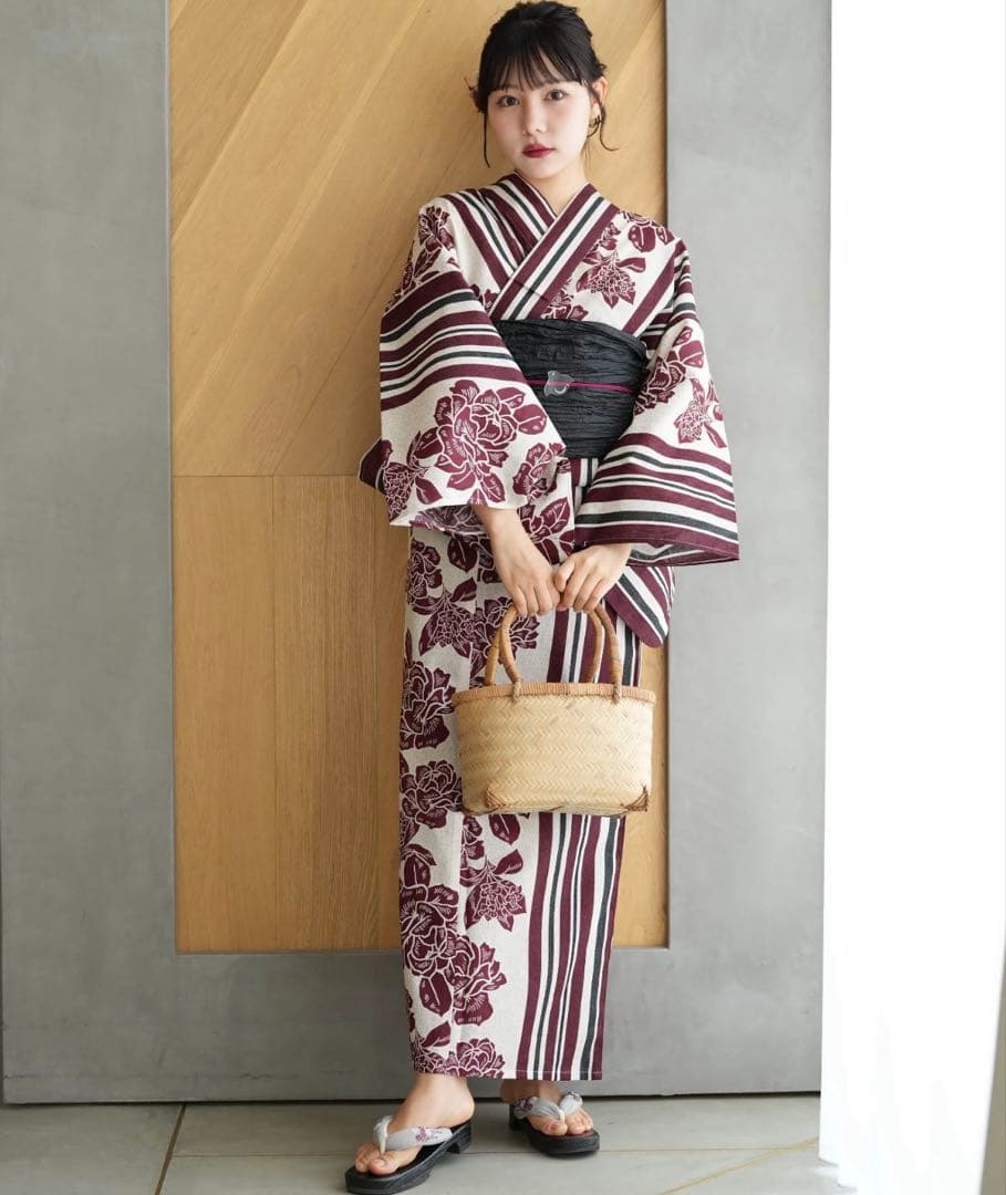 utatane 浴衣セット ニコアンティークオリジナルデザイン 国内染色