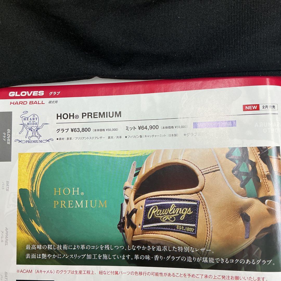 ローリングスHOHプレミアム硬式外野手グローブ　湯もみ型付けサービス