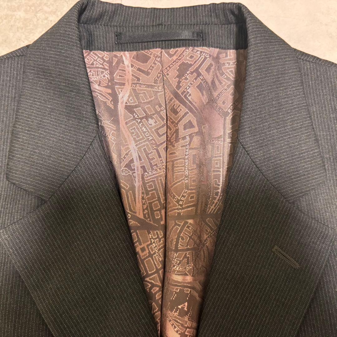 【美品】ポールスミス セットアップスーツ ストライプ グレー フローラル