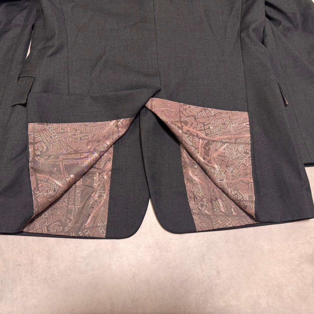 【美品】ポールスミス セットアップスーツ ストライプ グレー フローラル