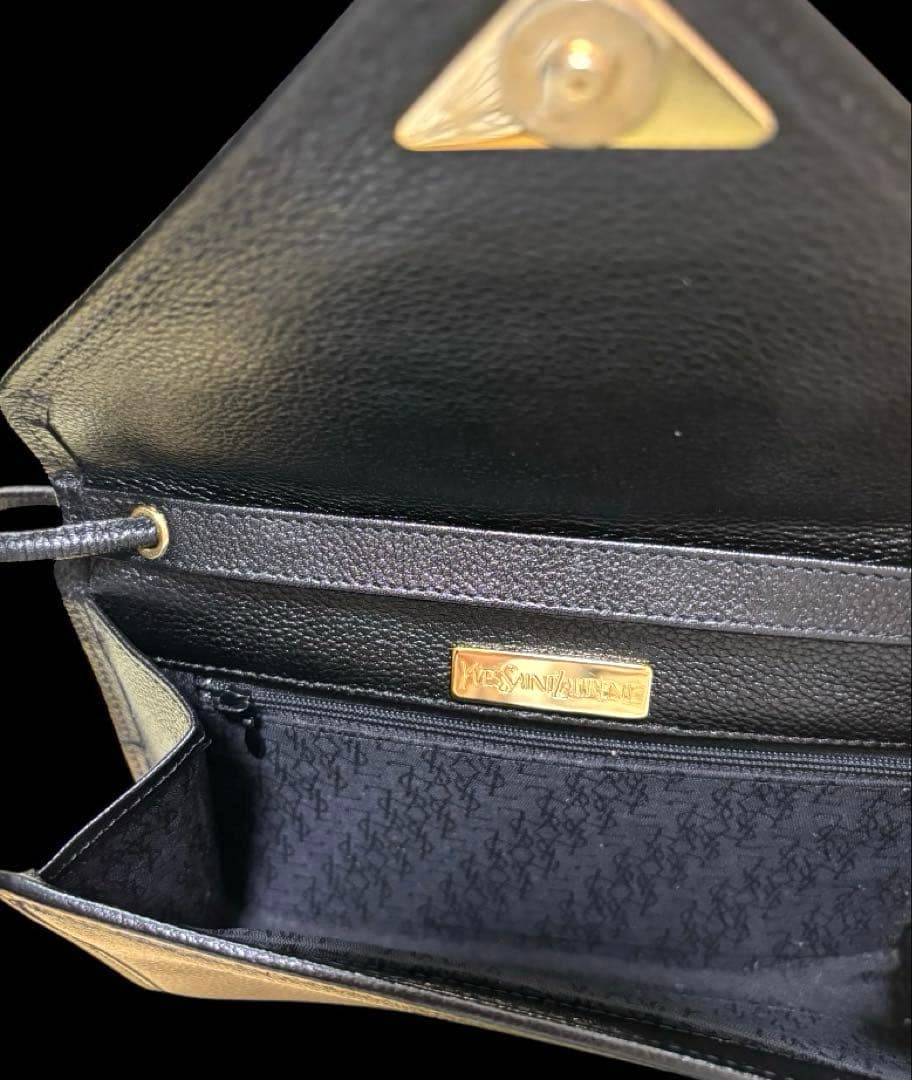 【イヴサンローラン】 希少‼︎ヴィンテージ ミニショルダー 黒 カサンドラロゴ