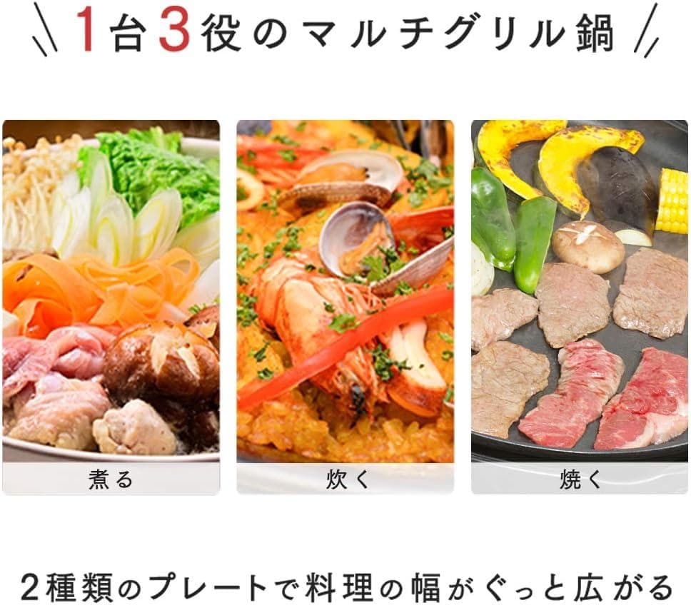 アイリスオーヤマ ホットプレート グリル鍋 2枚プレート IGU-P2-D