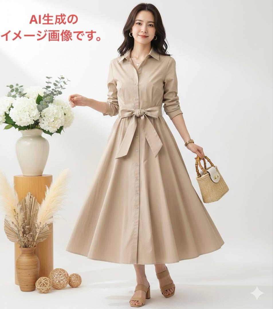 JENNE【23aw/リボンベルト◆オードリールックエアリーワンピース】