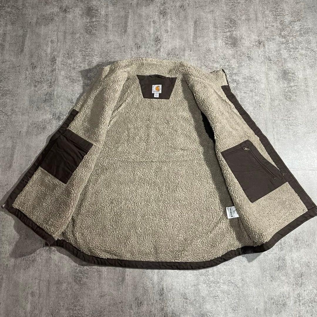 【Ksガレージ】カーハート古着ダックベスト 裏ボア ブラウン00'sフェード