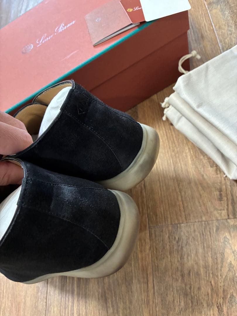 ロロピアーナ　オープンウォーク　美品　ブラック　40ハーフ　Loro piana