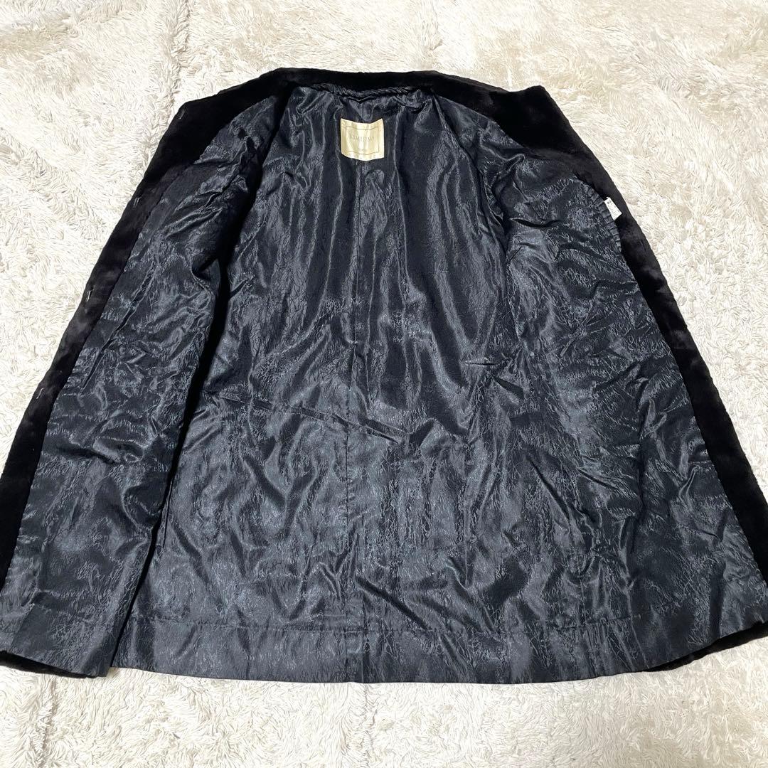 極美品 KIMIJIMA EMBA ファーコート ミンク ビジューボタン