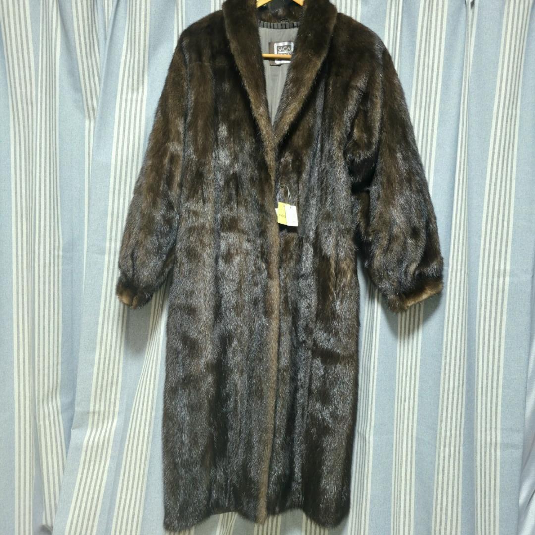 タグ付き未使用 総丈120cm デミバフミンク ファーコート 極太袖 サガミンク