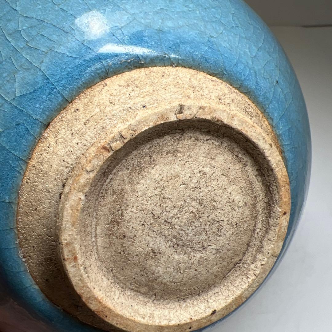 中国古玩　辰砂茶碗　木箱付　口径14.3㎝　東Y7-1223①タニト