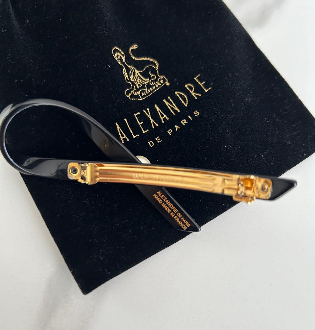 ALEXANDRE DE PARIS ブラック　リボンバレッタ