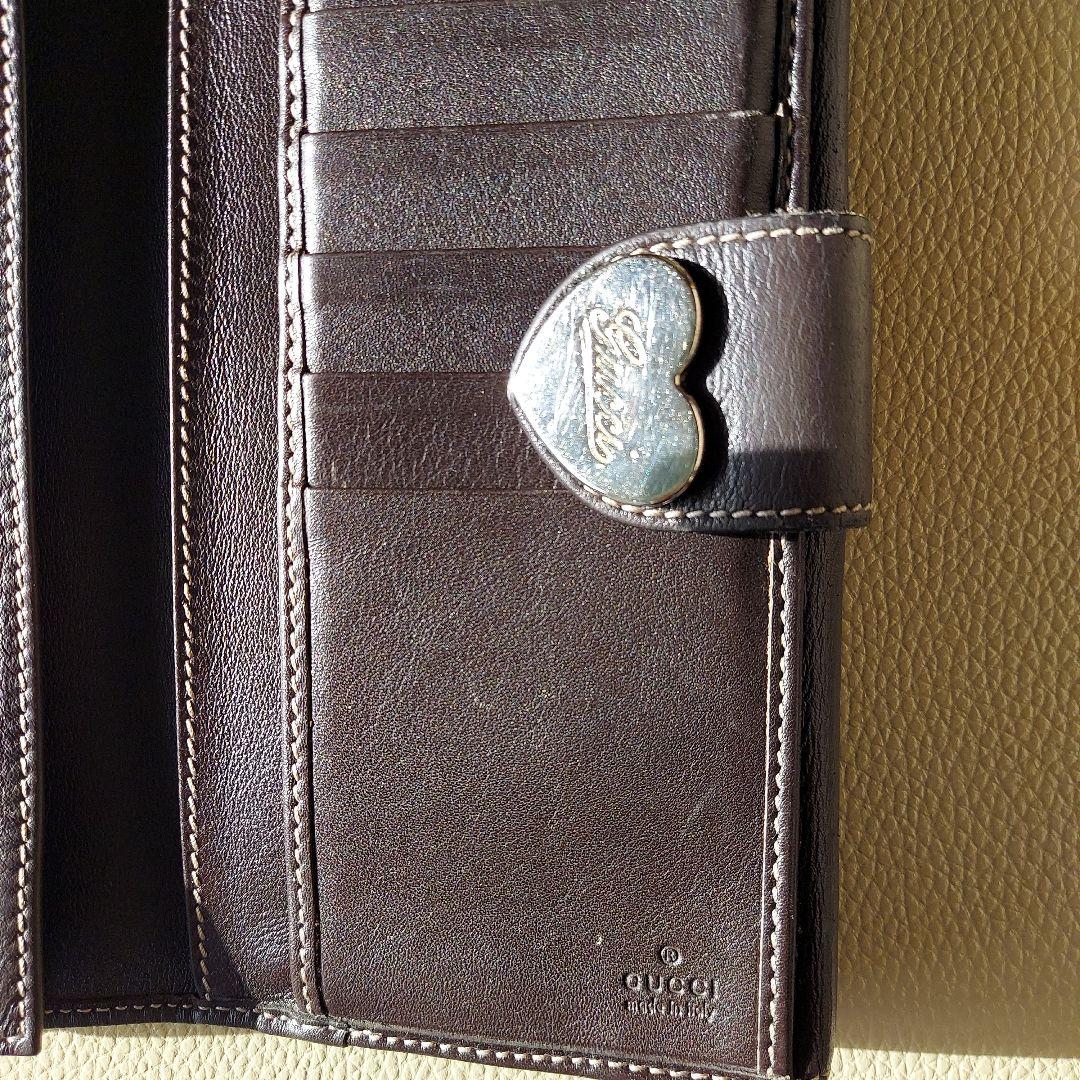 GUCCI GGキャンパス レザー長財布ハートプレートグッチ