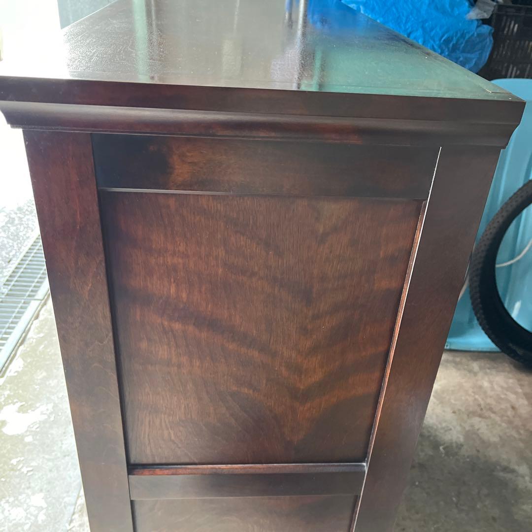 【北海道民芸家具】重厚な樺材のシューズボックス 下駄箱 靴箱 収納 レトロ