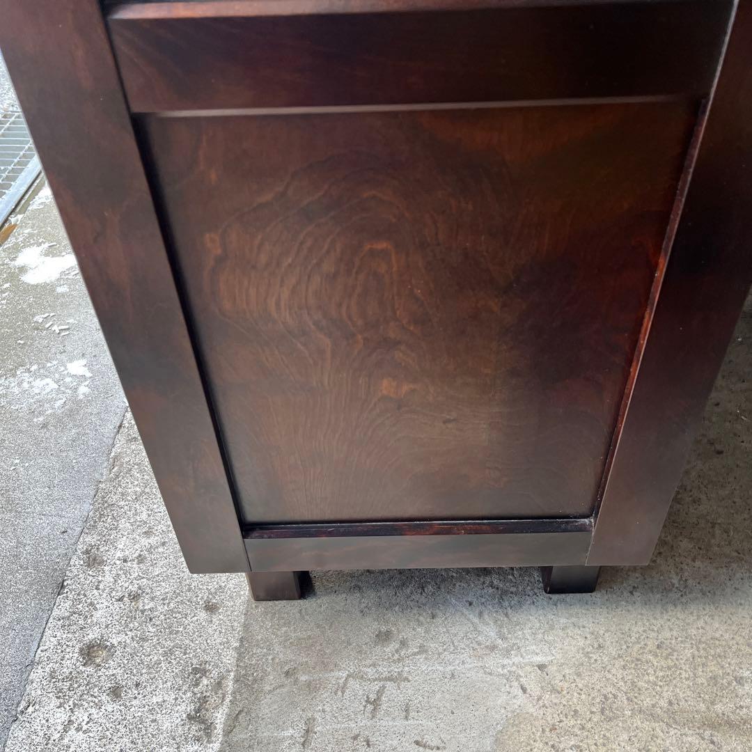 【北海道民芸家具】重厚な樺材のシューズボックス 下駄箱 靴箱 収納 レトロ