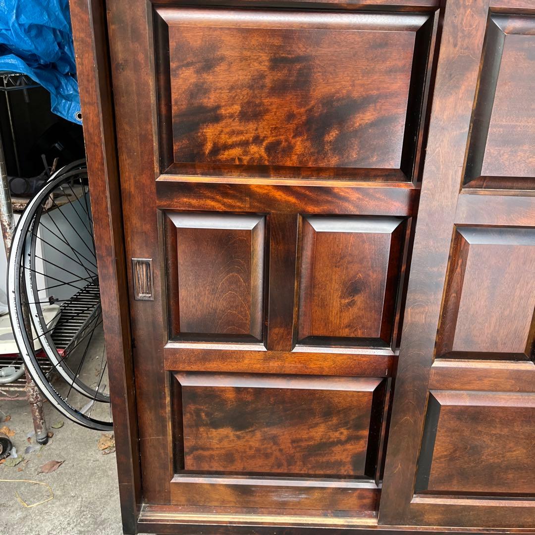 【北海道民芸家具】重厚な樺材のシューズボックス 下駄箱 靴箱 収納 レトロ