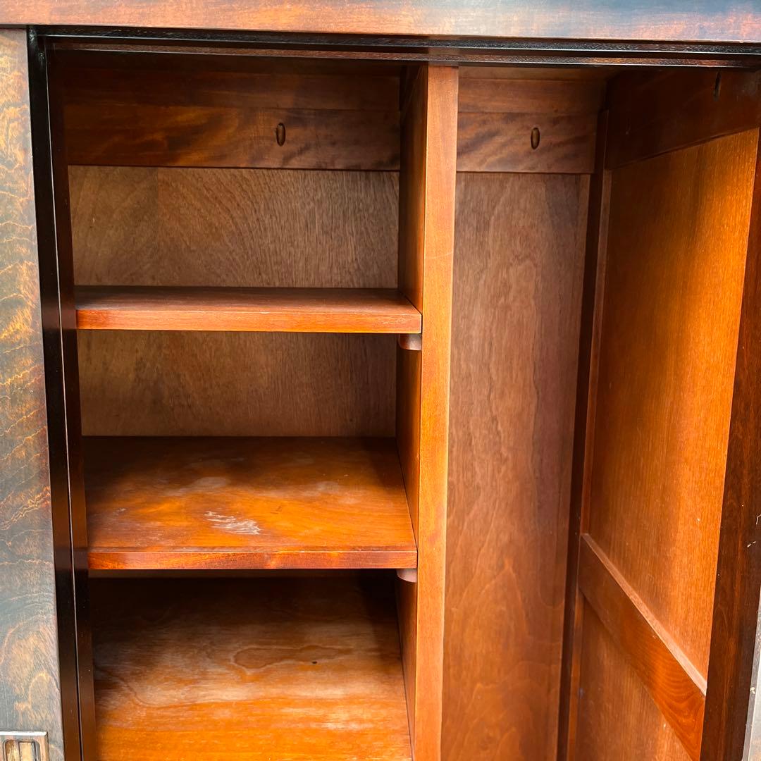 【北海道民芸家具】重厚な樺材のシューズボックス 下駄箱 靴箱 収納 レトロ