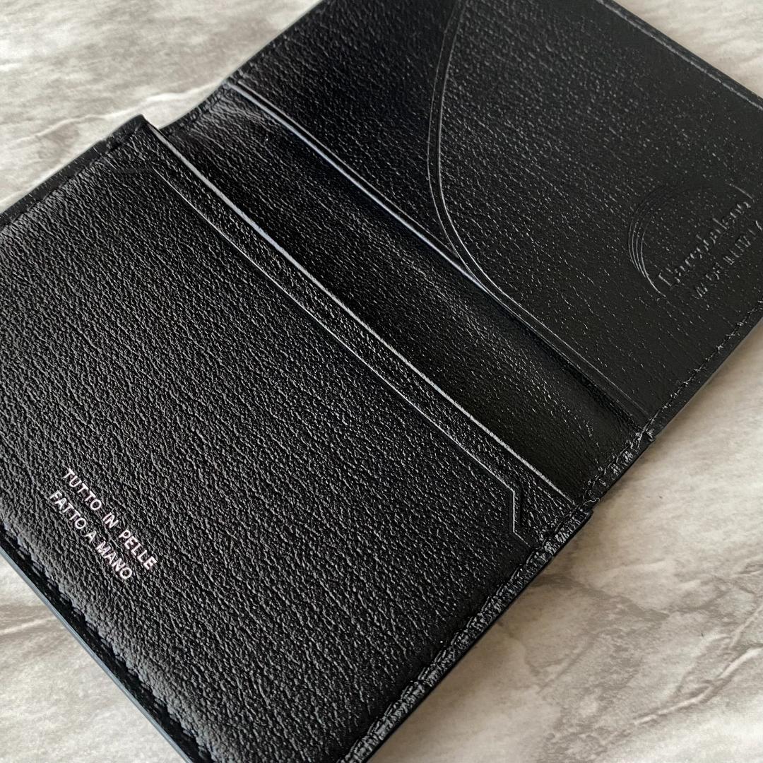 2367【新品 定価2.2万円】ラルコバレーノ★名刺入れ★BLACK★本革★