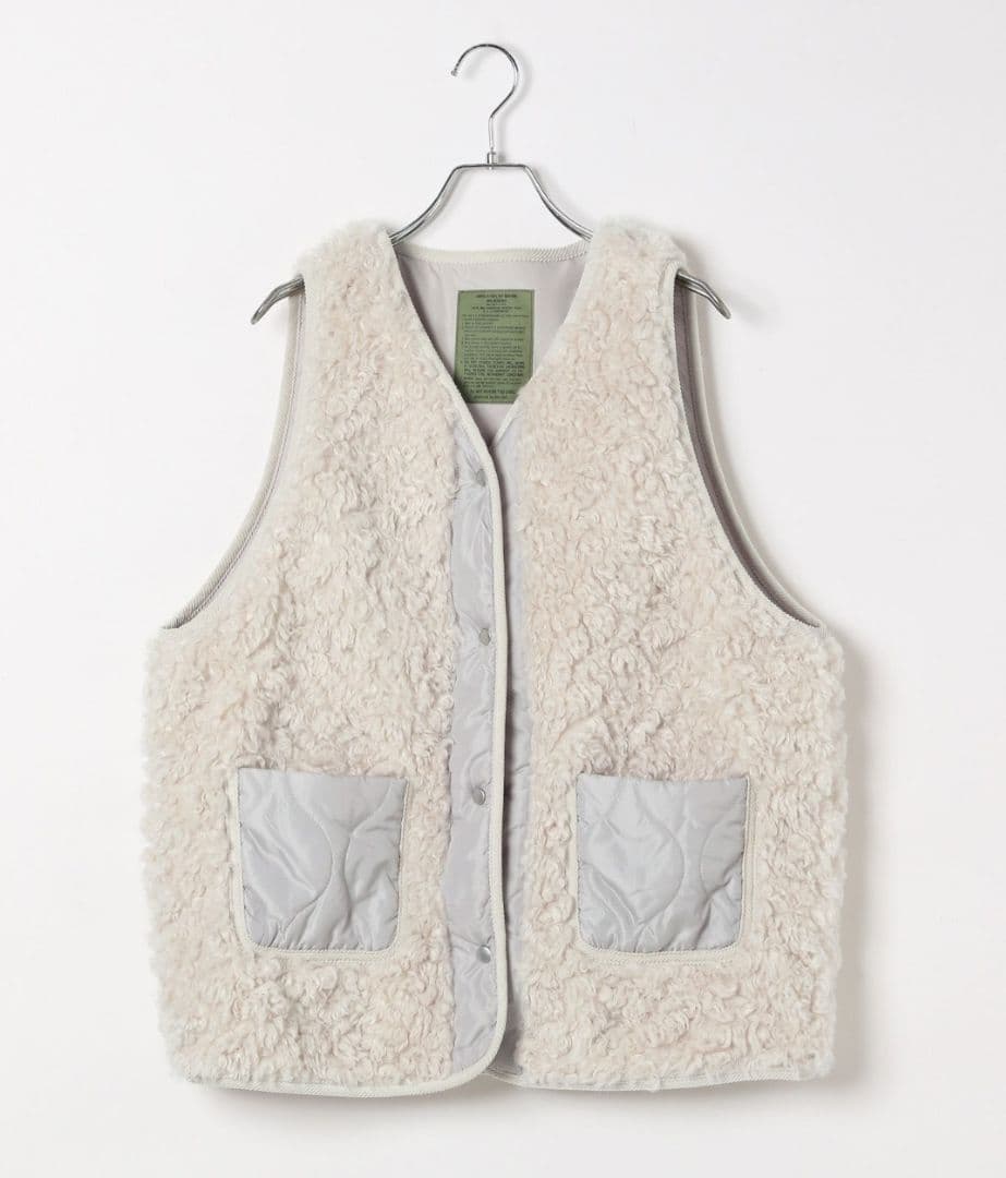 新品タグ付き☆nico and…アソートファーベスト アイボリー L