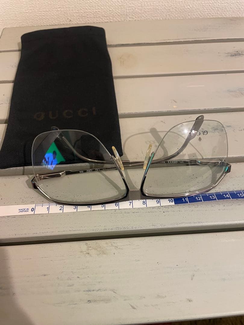 【限定期間値下げ:超美品&希少】GUCCI スクエアサングラス クリアレンズ
