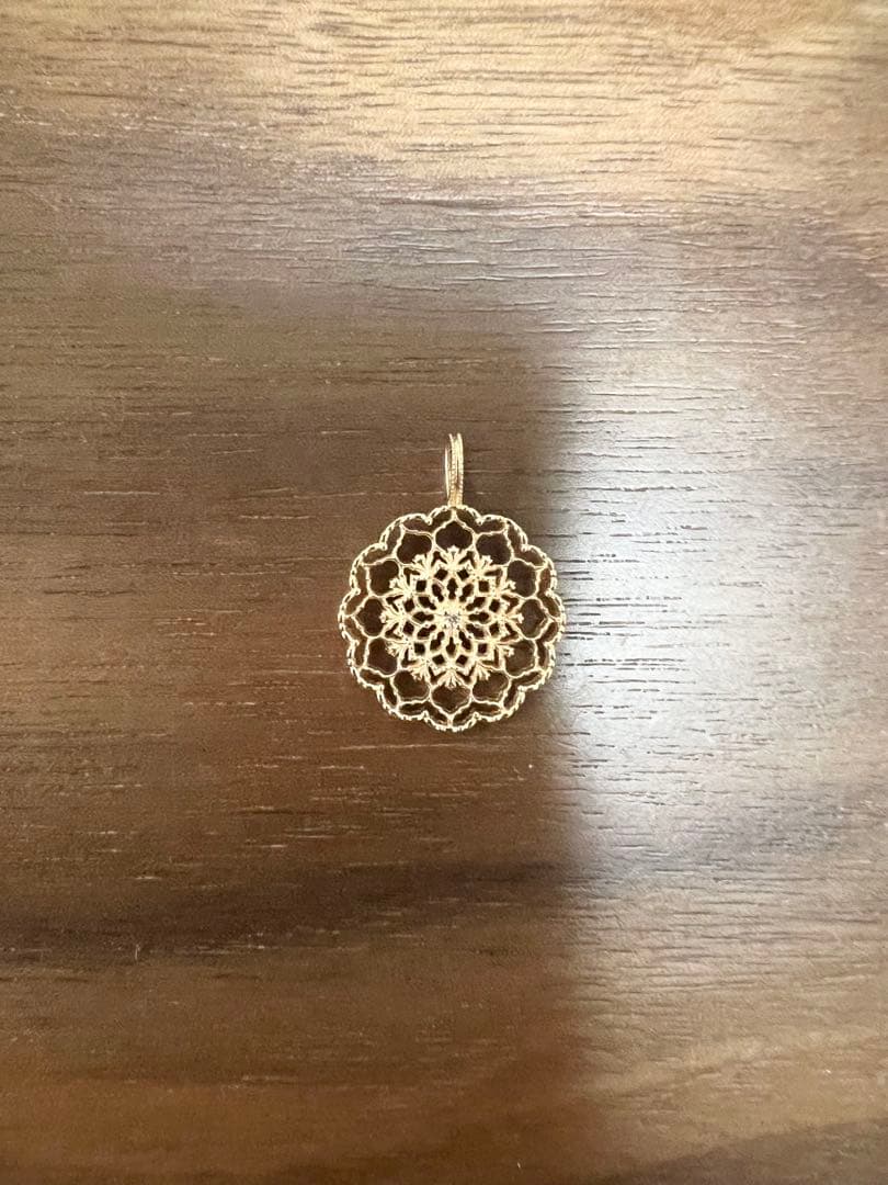 agete アガット K10 ダイヤモンド　ネックレス　チャーム　透かし　新品