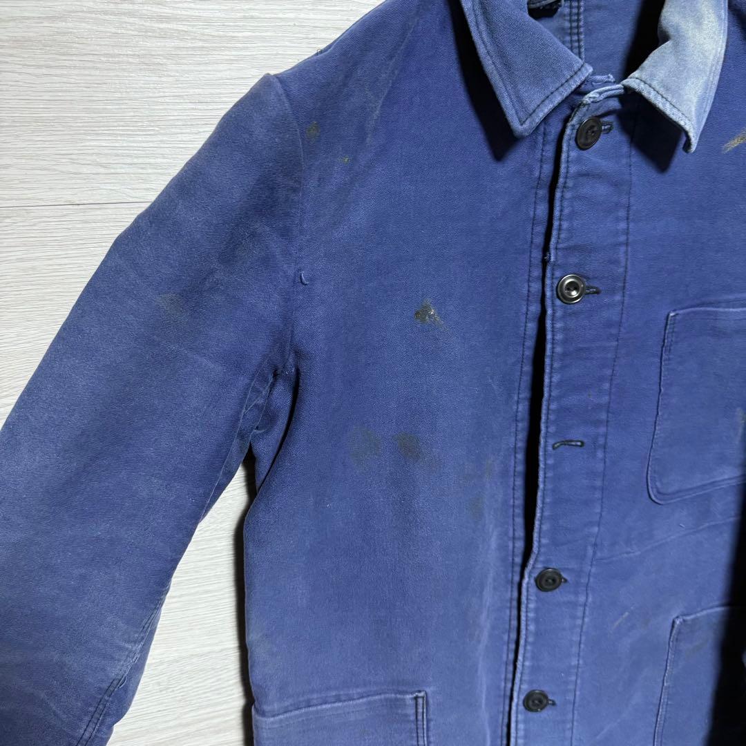 50s〜60s フレンチワークジャケット モールスキン フランス製 フェード