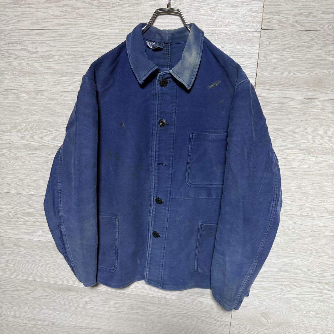 50s〜60s フレンチワークジャケット モールスキン フランス製 フェード