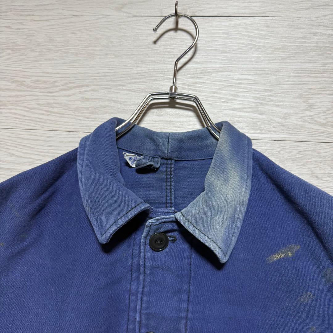 50s〜60s フレンチワークジャケット モールスキン フランス製 フェード