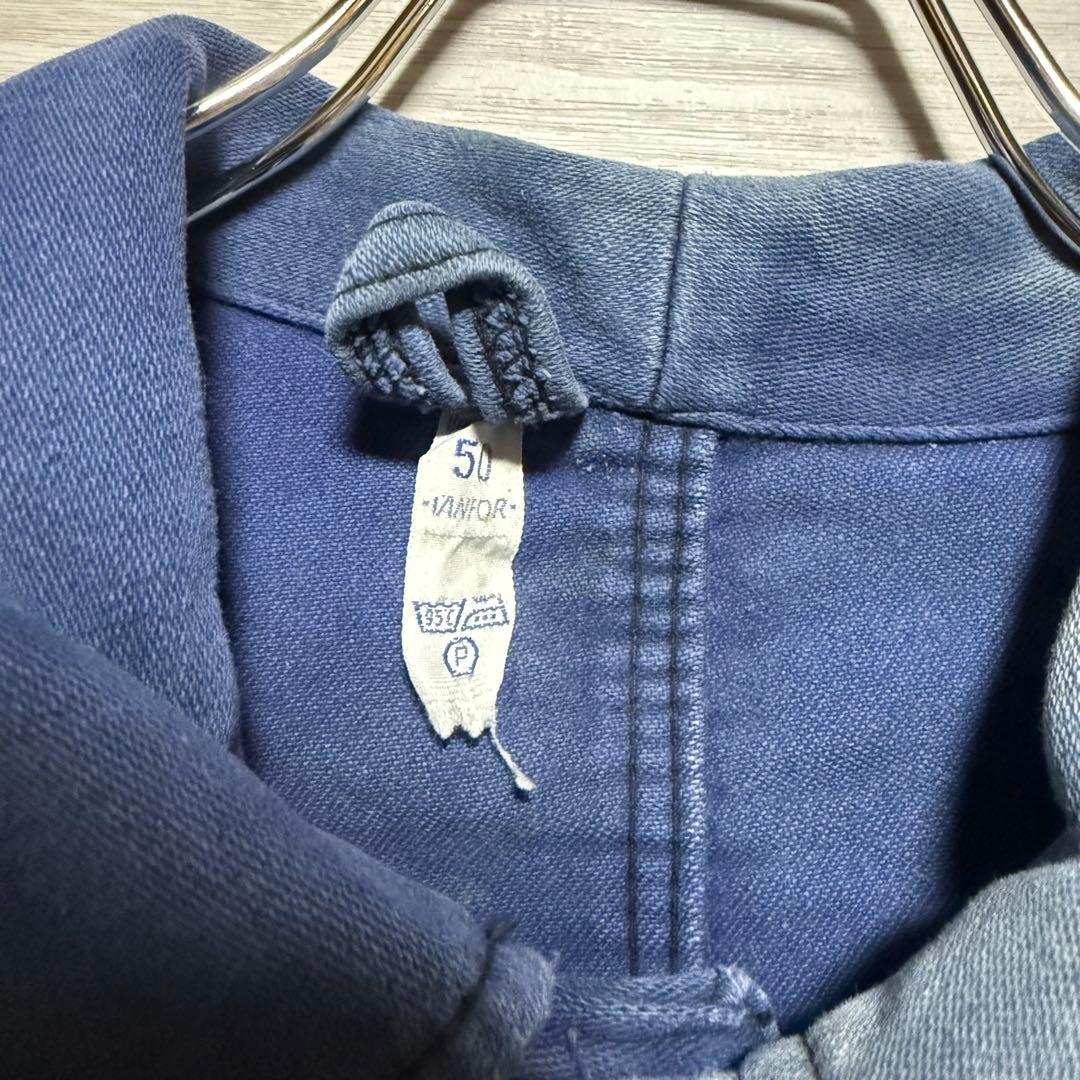 50s〜60s フレンチワークジャケット モールスキン フランス製 フェード