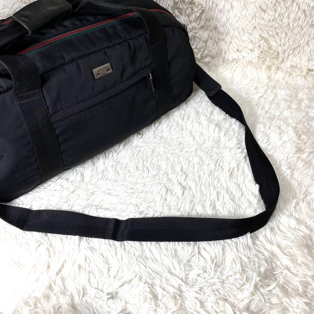 【超極美品】GUCCI グッチ　ボストンバッグ ナイロン　ブラック　黒　2way