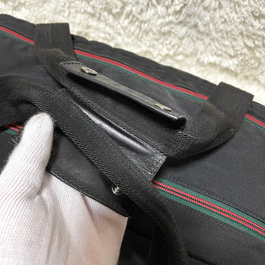 【超極美品】GUCCI グッチ　ボストンバッグ ナイロン　ブラック　黒　2way