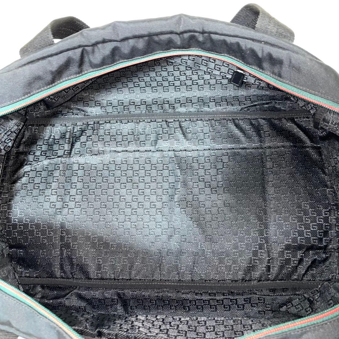 【超極美品】GUCCI グッチ　ボストンバッグ ナイロン　ブラック　黒　2way