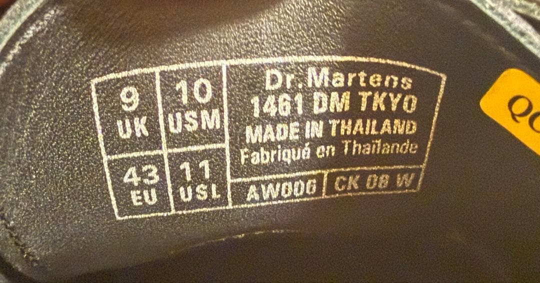 ドクターマーチン1461 DM TYO オリーブ + ブラック スムース UK9