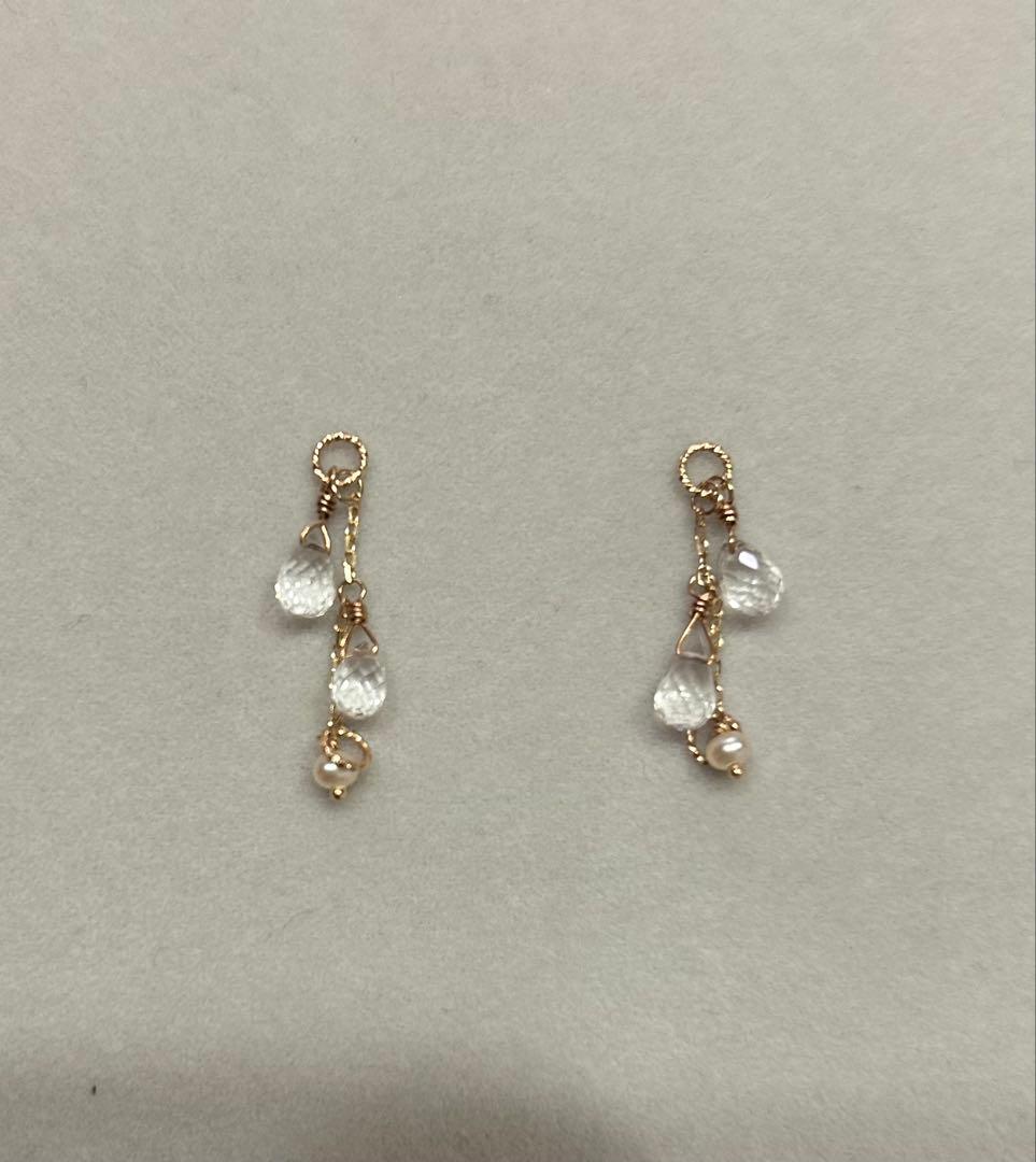 アガット　agate K10クォーツピアスチャーム