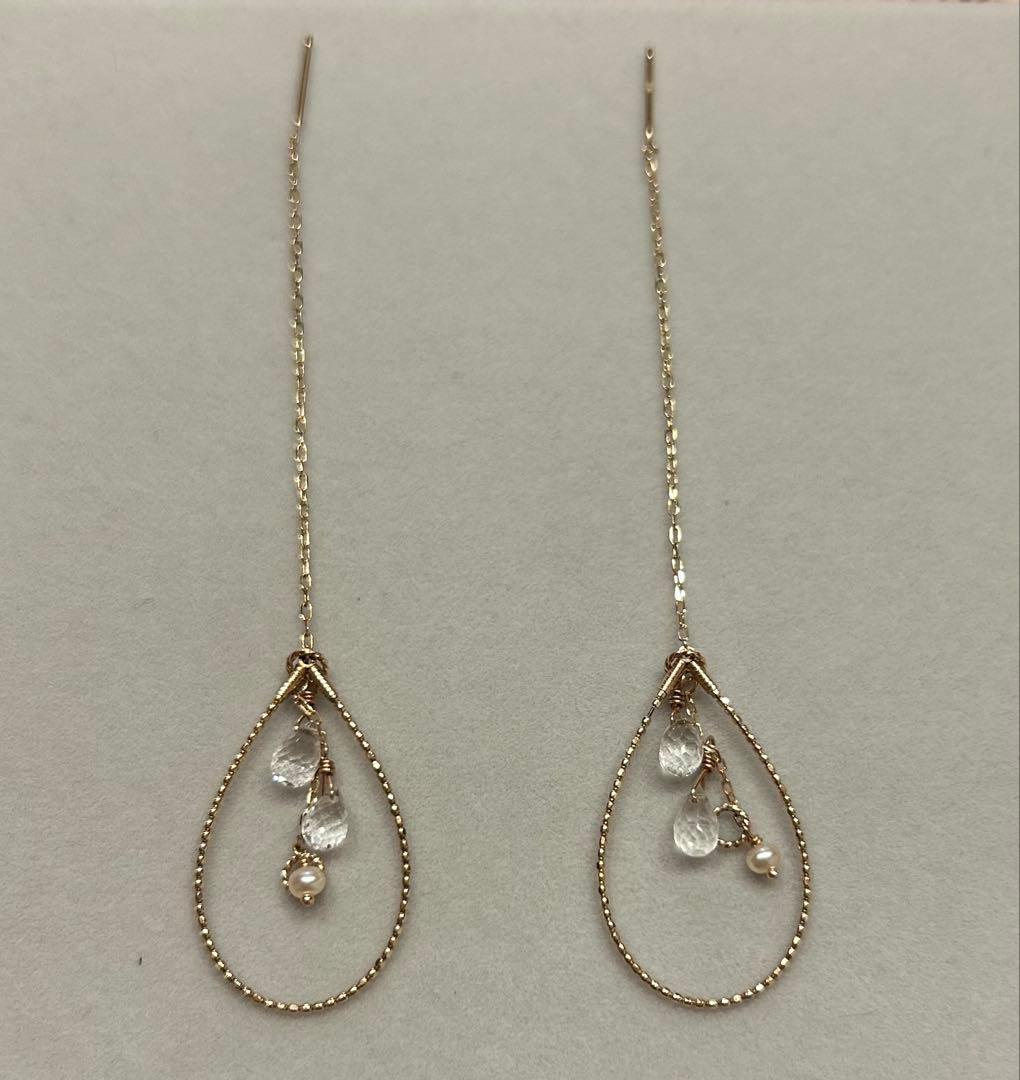 アガット　agate K10クォーツピアスチャーム