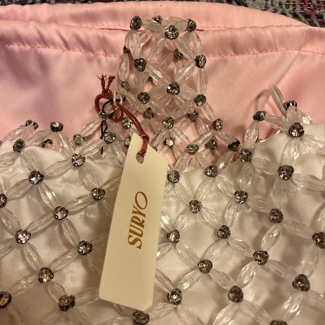 SURYO BIJOU BAG ビジューバッグ ストーン 白