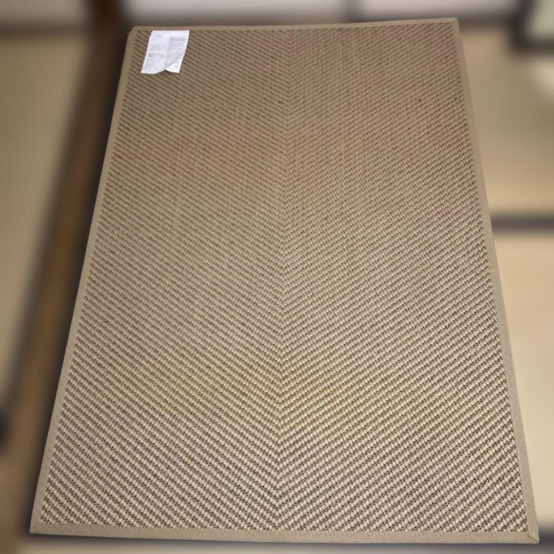 値下！ 天然素材ジュートラグHELLESTED ナチュラルデザイン133×195