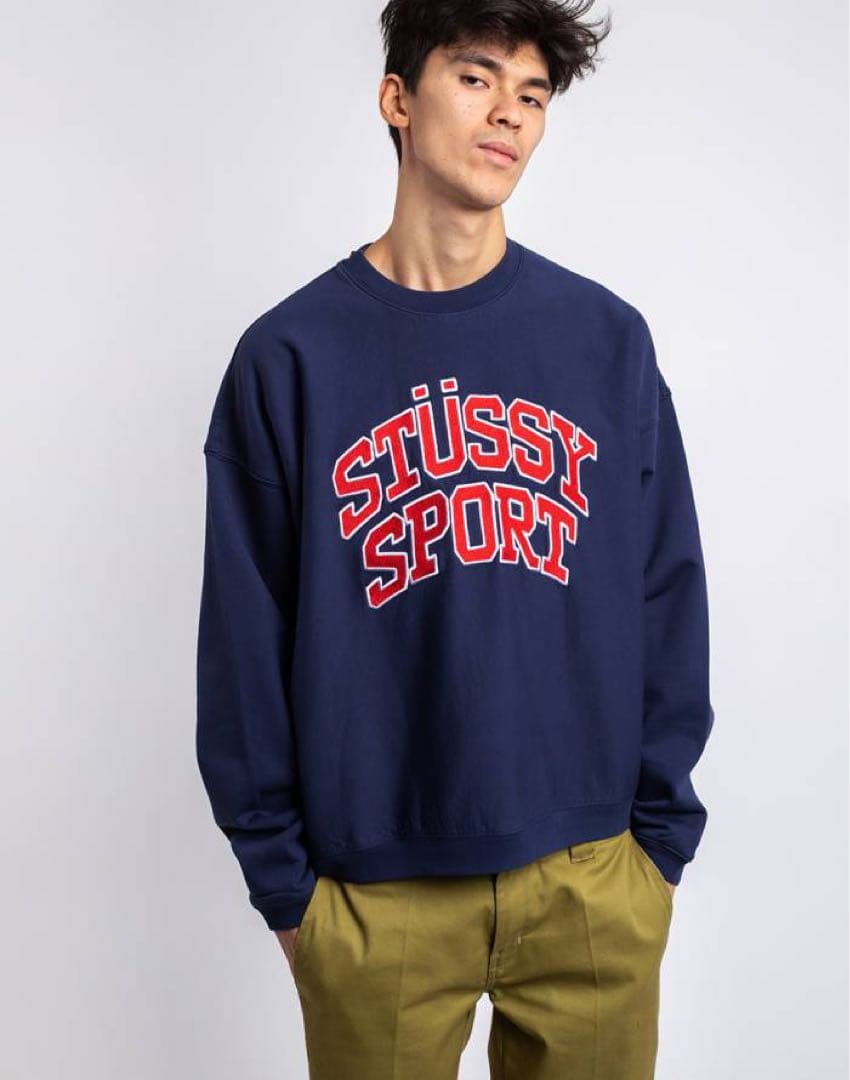 STUSSY SPORT スウェット トレーナー コムドットやまと着用 XL 紺