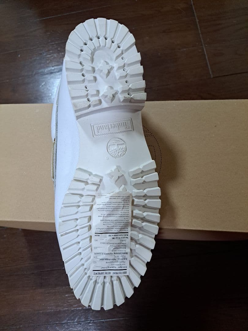 ティンバーランド、ホワイトレザー デッキシューズ