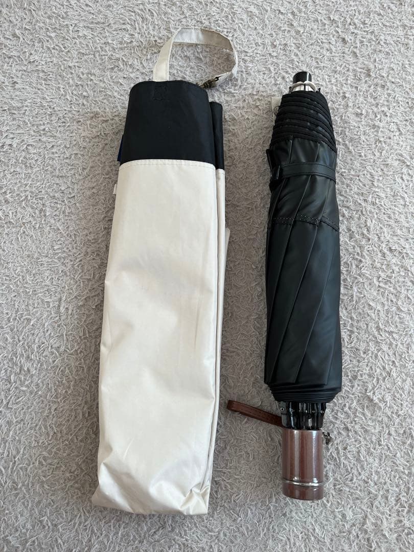 ロサブラン折りたたみ日傘 黒/白【値下げ❗️】