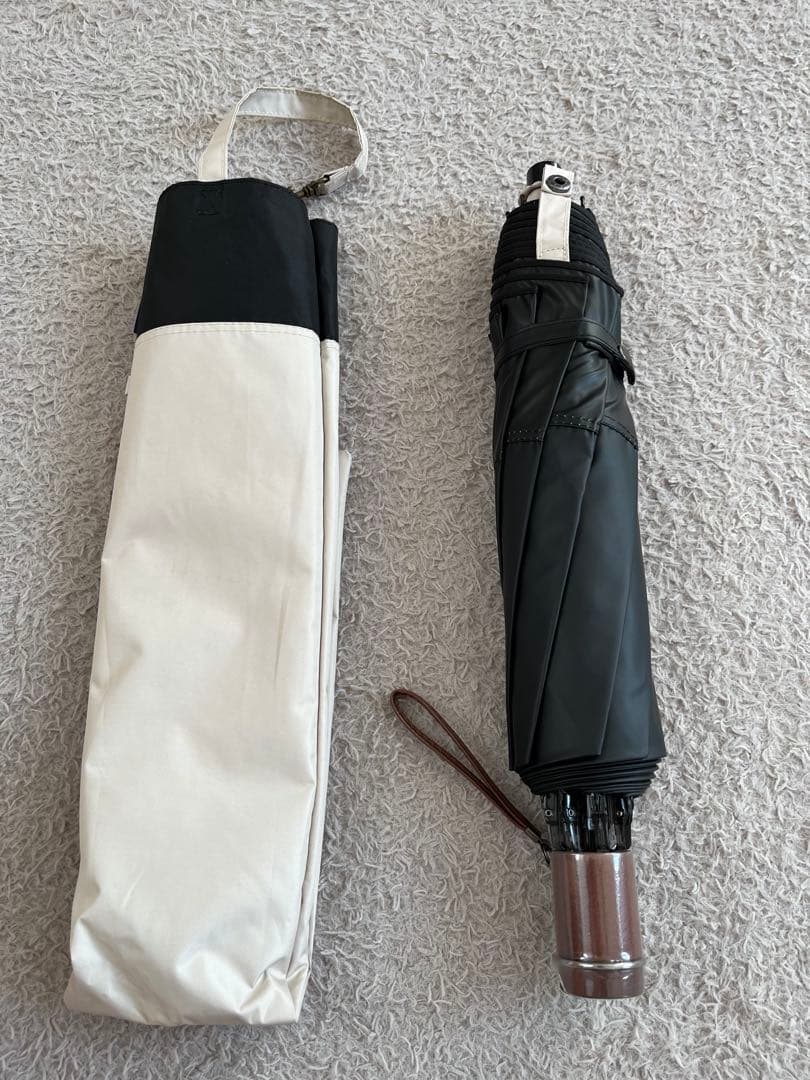 ロサブラン折りたたみ日傘 黒/白【値下げ❗️】