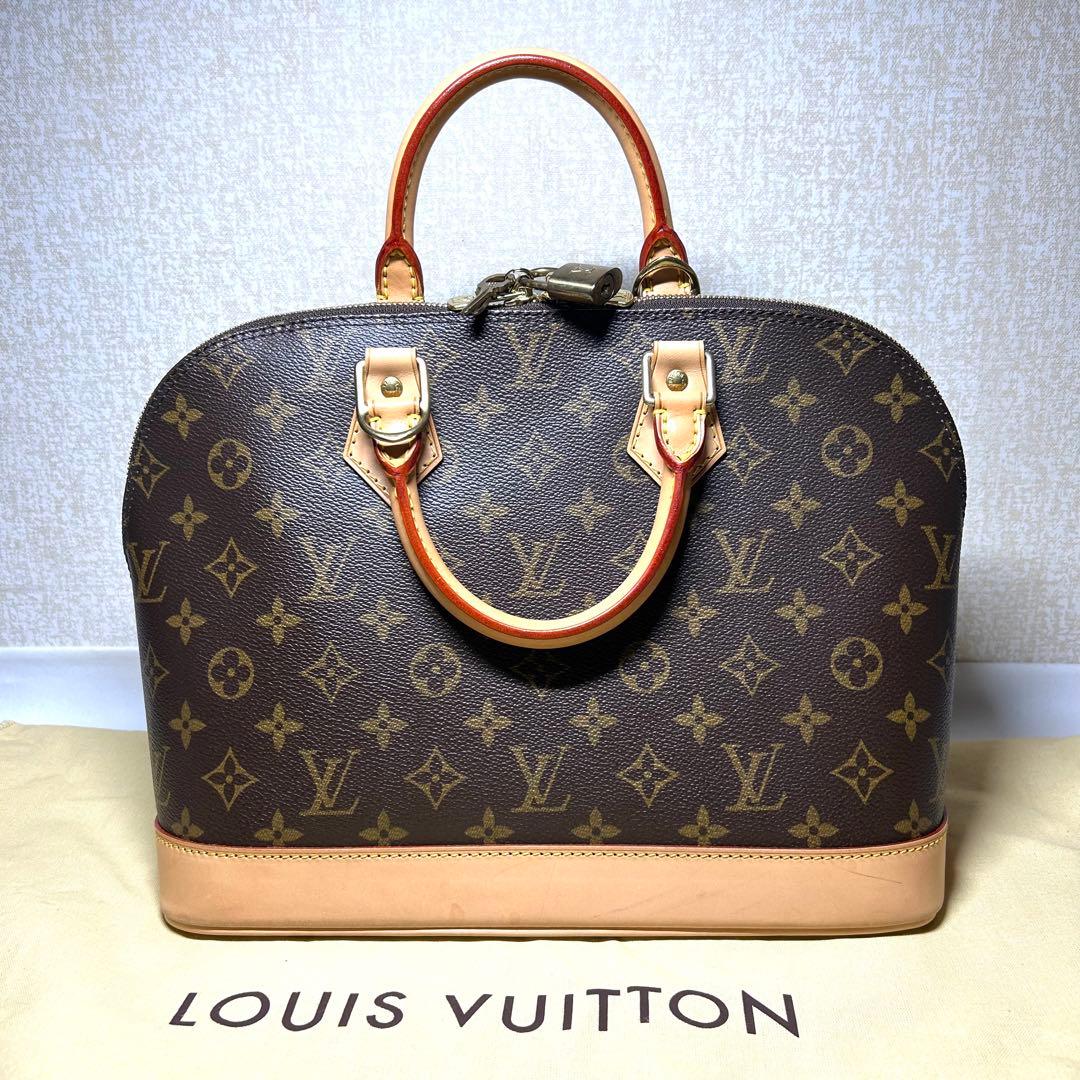 超美品 正規品 ルイヴィトン モノグラム アルマ ハンドバッグ カデナ 保存袋