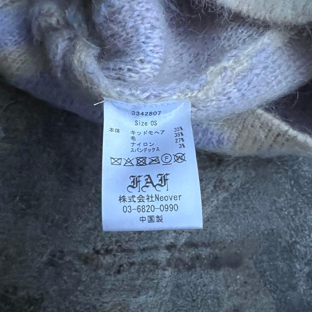 【完売品】faf HOUNDSTOOTH MOHAIR BEANIE