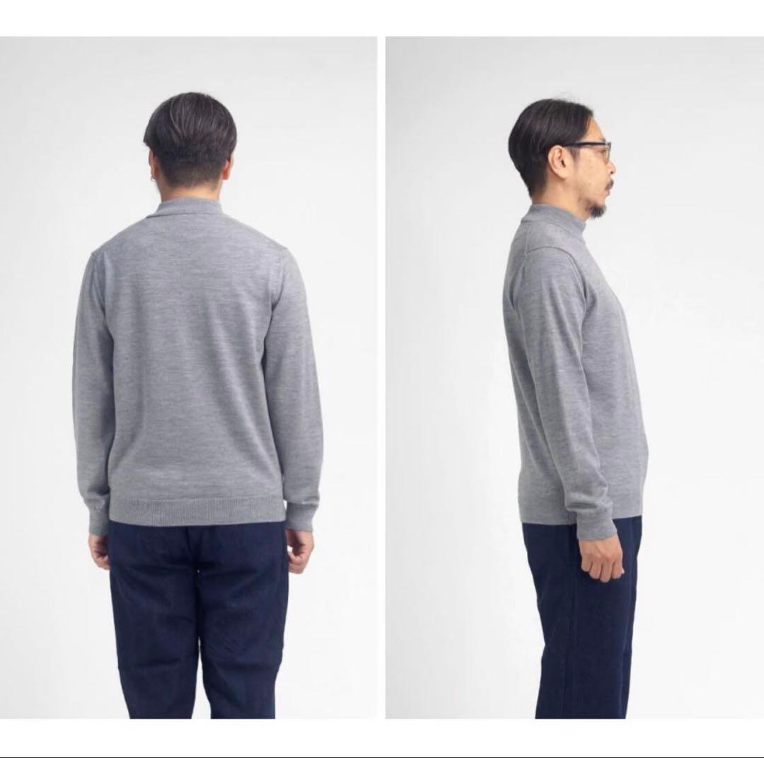 新品未使用◎MOONCASTLE メリノウール モックネックセーター M グレー