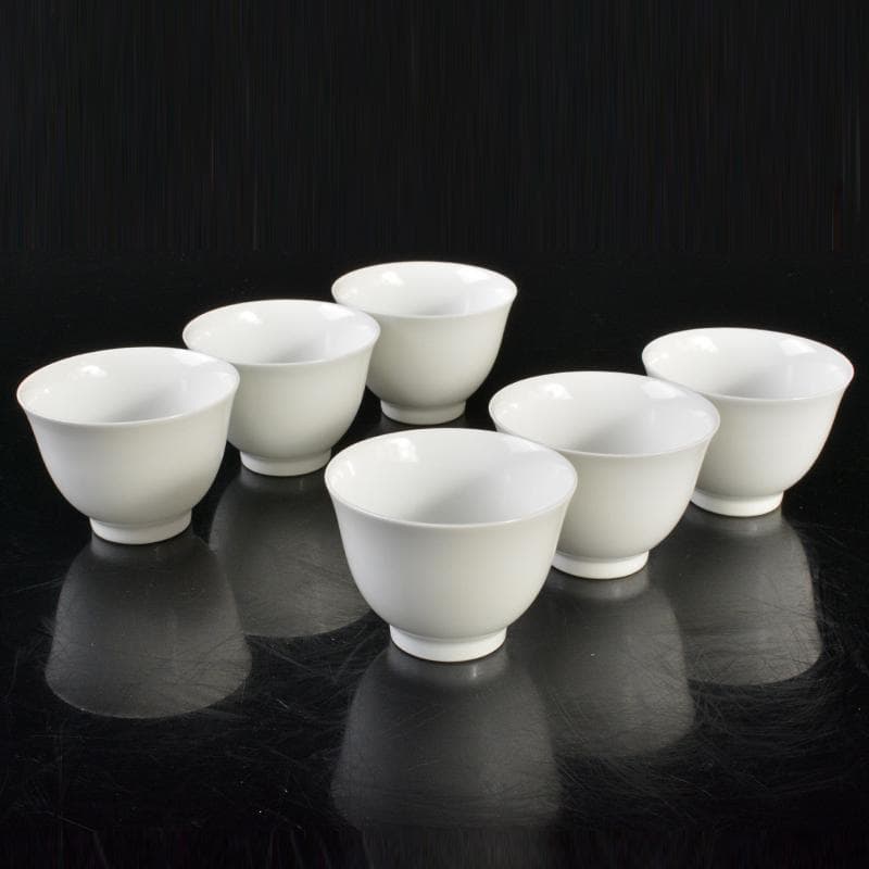 tata　高麗庵　清六窯中村清六作　白磁煎茶碗　六客　共箱　M　R6703