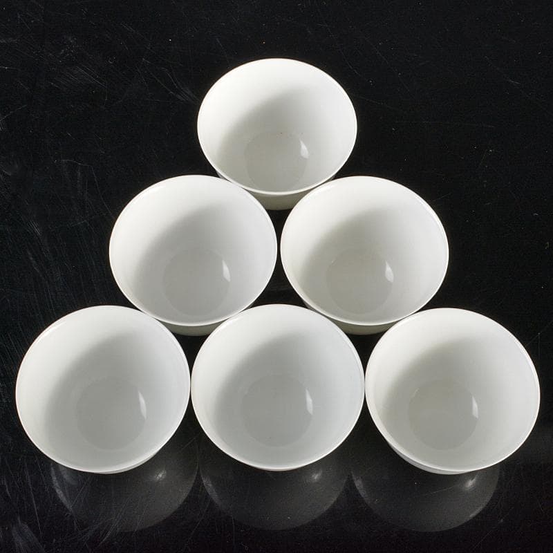 tata　高麗庵　清六窯中村清六作　白磁煎茶碗　六客　共箱　M　R6703