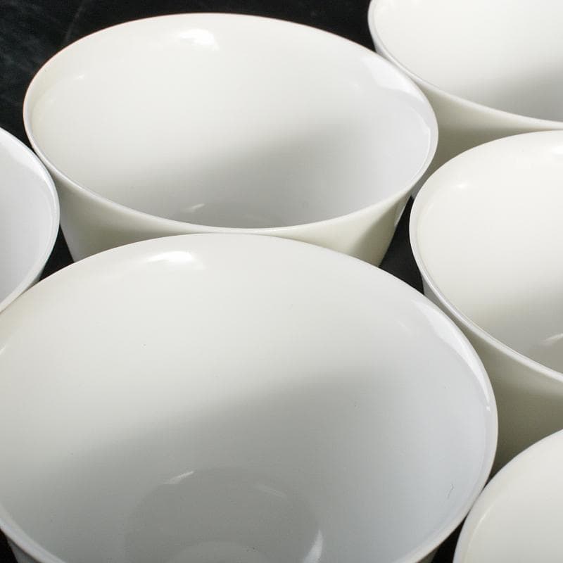 tata　高麗庵　清六窯中村清六作　白磁煎茶碗　六客　共箱　M　R6703