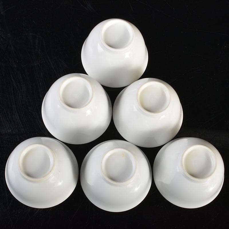 tata　高麗庵　清六窯中村清六作　白磁煎茶碗　六客　共箱　M　R6703